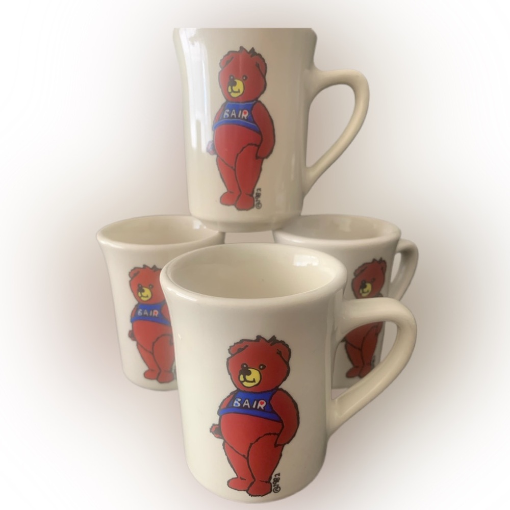 Vintage Bel Terr Pottery Mugs 1982 BAIR Mug Lot of 4 Classic Americana Unique